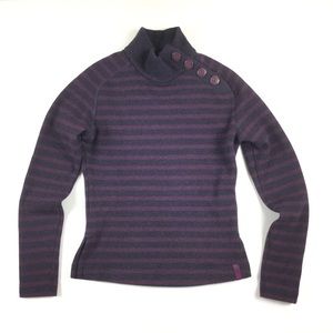 MOUNTAIN HARDWEAR Wool Blend Stripe Mock Sweater Women’s Sz Small